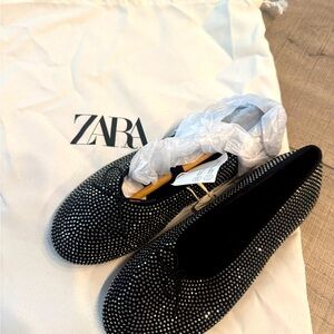 NWT Zara kids crystal ballet flat